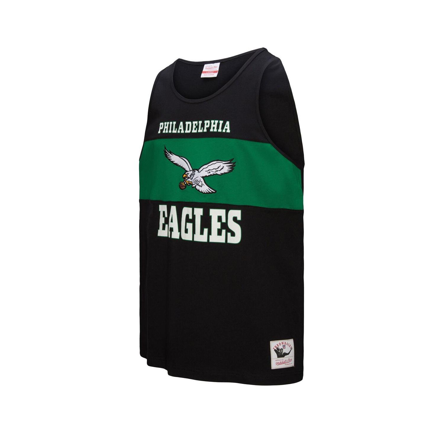 Men's Black Philadelphia Eagles Retro Color Block Tank Top