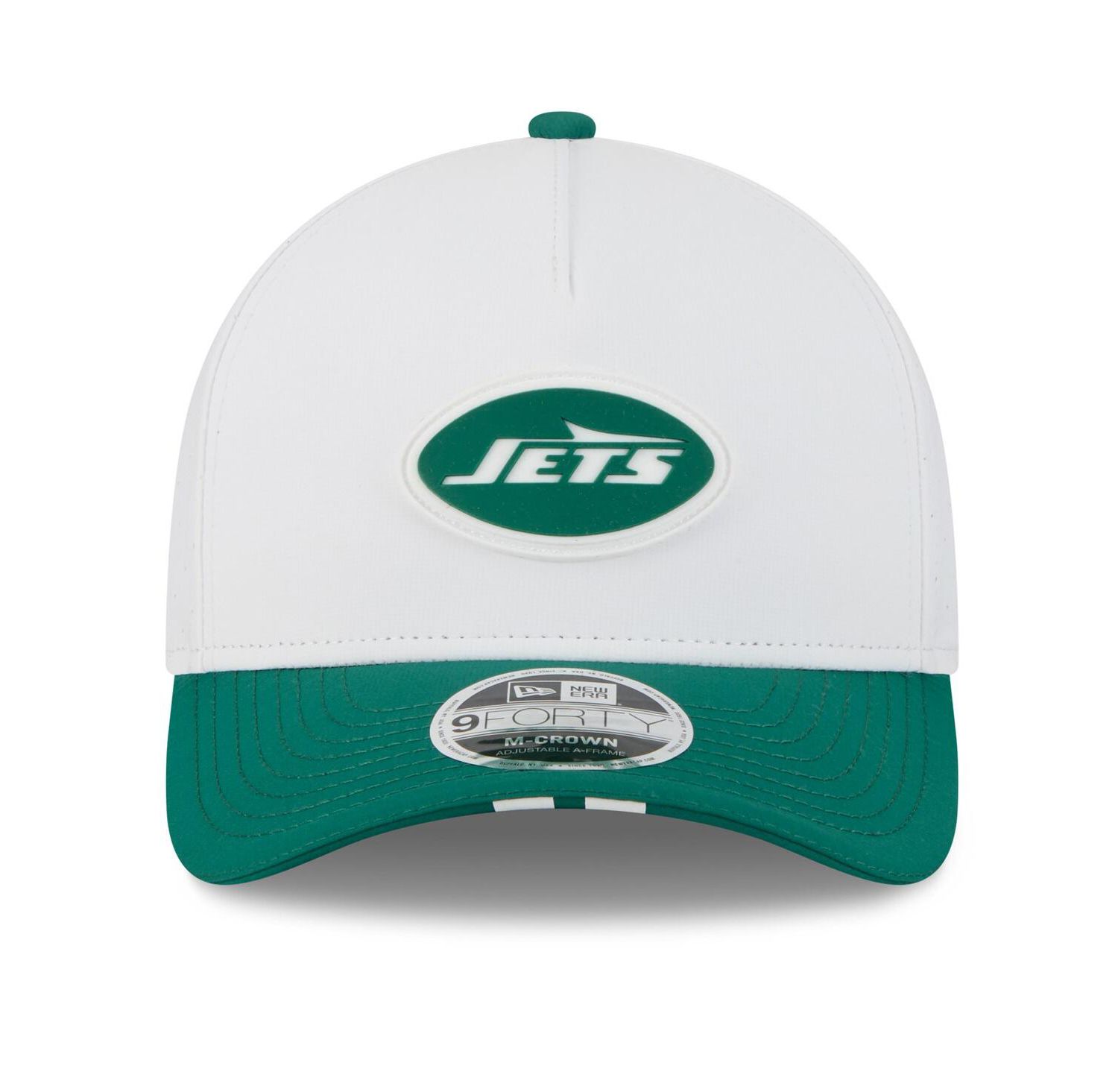 Men's White/Green New York Jets 2025 NFL Training Camp A-Frame 9FORTY Adjustable Hat