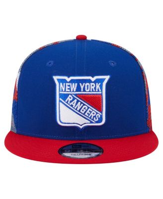 Men's Blue/Red New York Rangers Camo Meshback 9FIFTY Snapback Hat