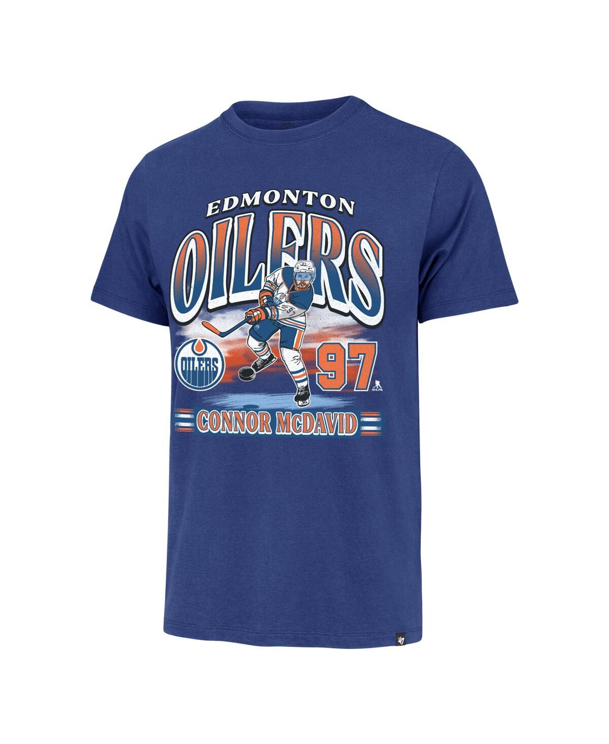 47 Brand Men's Connor Mcdavid Royal Edmonton Oilers Franklin Player Name Number T-shirt In Blue