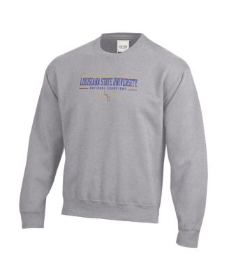 Men's Heather Gray LSU Tigers 2025 NCAA Baseball Men's College World Series Champions Pullover Sweatshirt