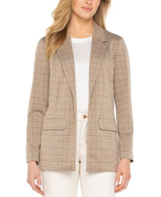 Liverpool Los Angeles - Petite Plaid Ponte Boyfriend Blazer