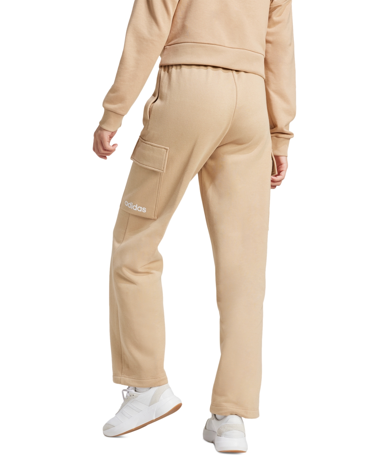 Adidas Originals Women's Essentials Fleece Cargo Sweatpants In Neutral