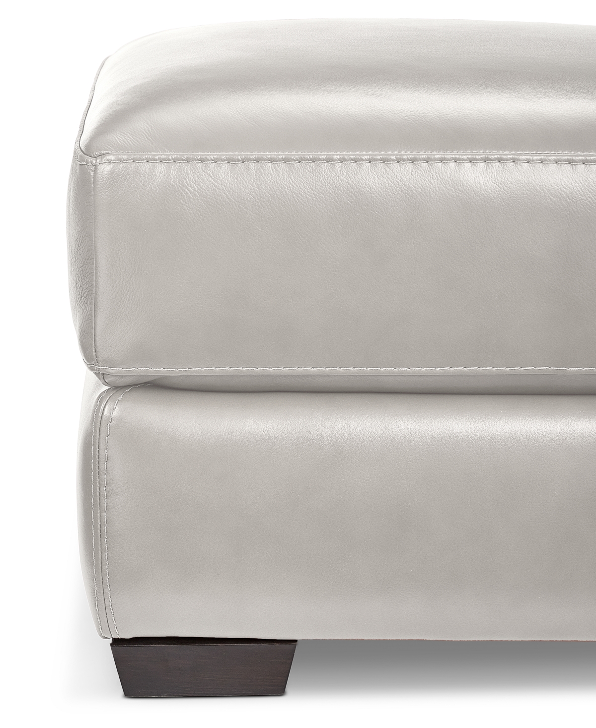 Macy's Cobbie Leather 24" Chair Ottoman, Exclusively At  In Gray