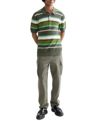 Men's Short Sleeve Striped Polo Shirt