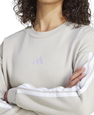 Women's Essentials 3-Stripes Fleece Crew Neck Sweatshirt