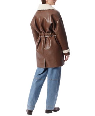 DO by Women's Irene Faux-Shearling Belted Coat