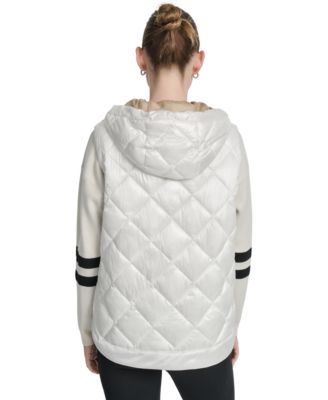 Women's Quilted Curved-Hem Hooded Vest