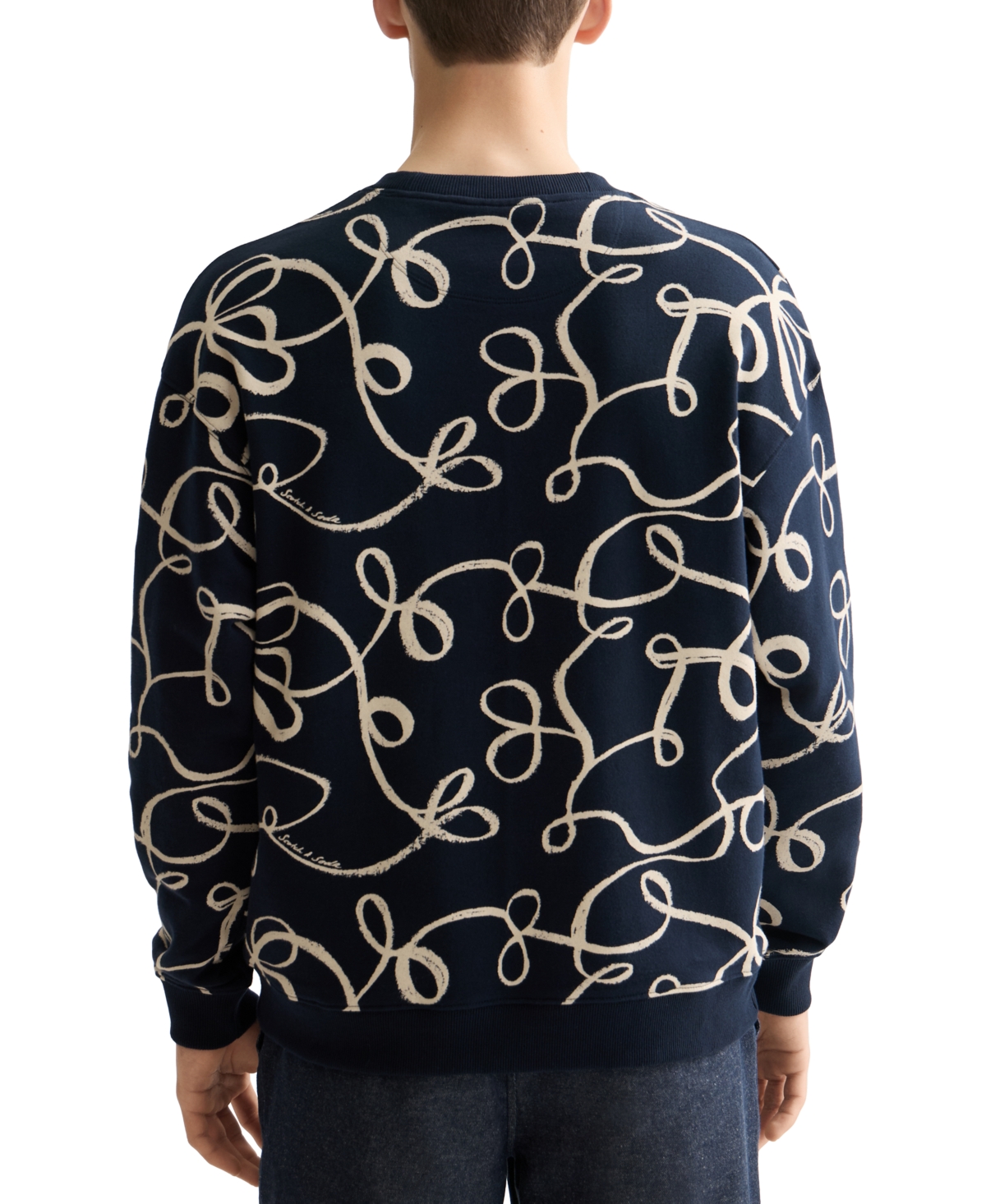 Scotch & Soda Print Cotton T-shirt In Blue