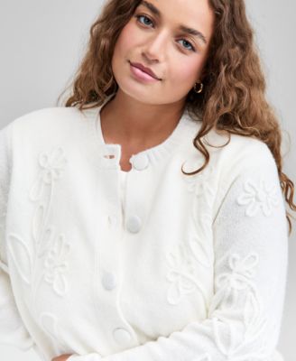 Trendy Plus Size Floral Button-Front Cardigan, Macy's Exclusive 