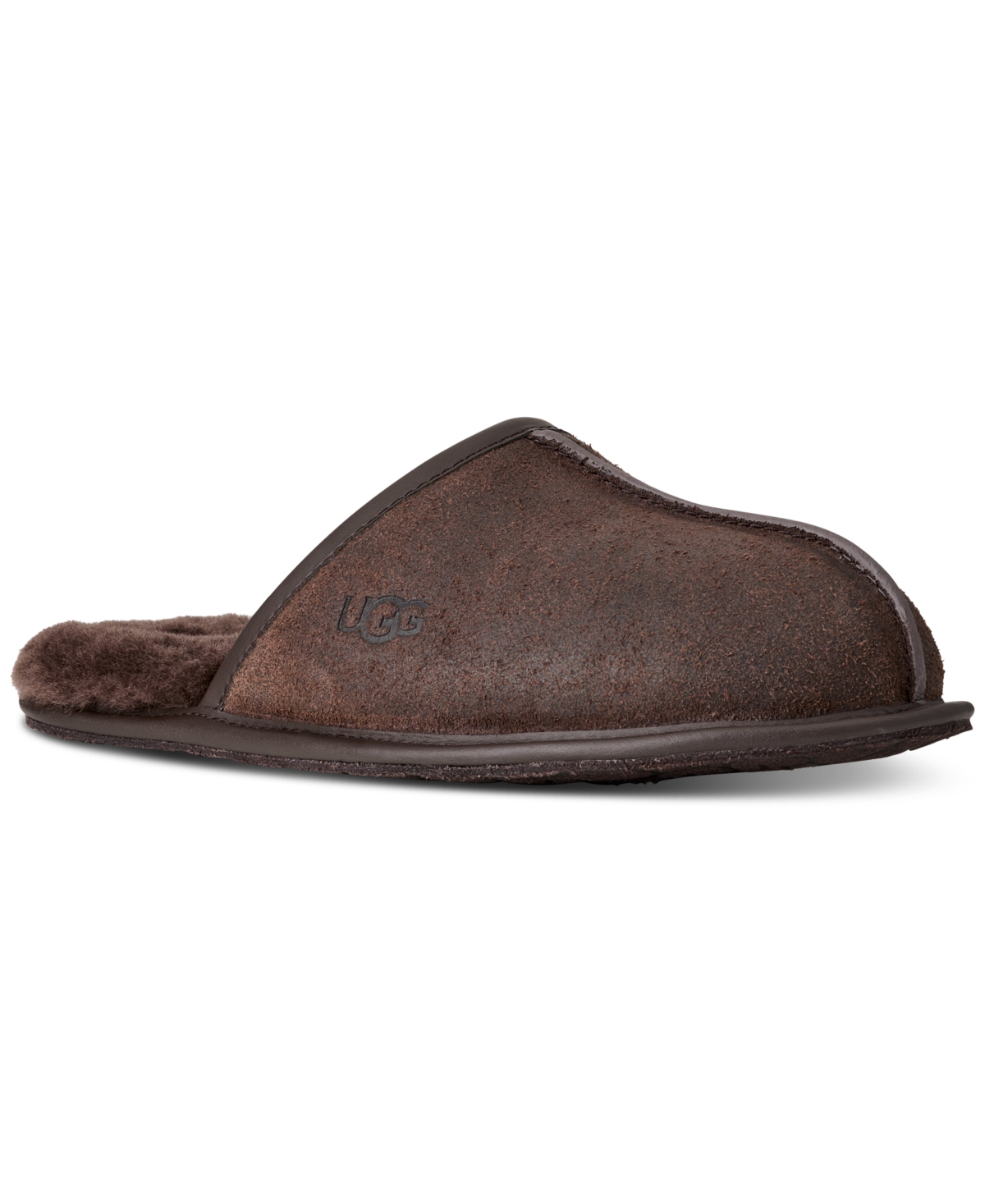 Ugg Men's Scuff Leather Distressed House Slipper In Brown