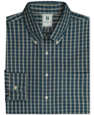 Brooks Brothers Men's Regular-Fit Polo Button- Down Collar Tartan Plaid Dress Shirt