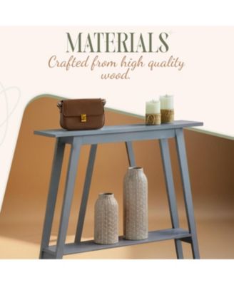 Conway Console Table Functional Narrow Wood Accent Entryway Table with Storage Shelf