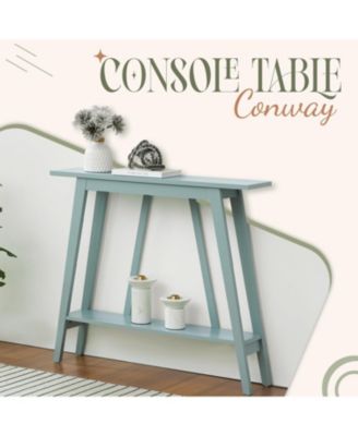 Conway Console Table Functional Narrow Wood Accent Entryway Table with Storage Shelf