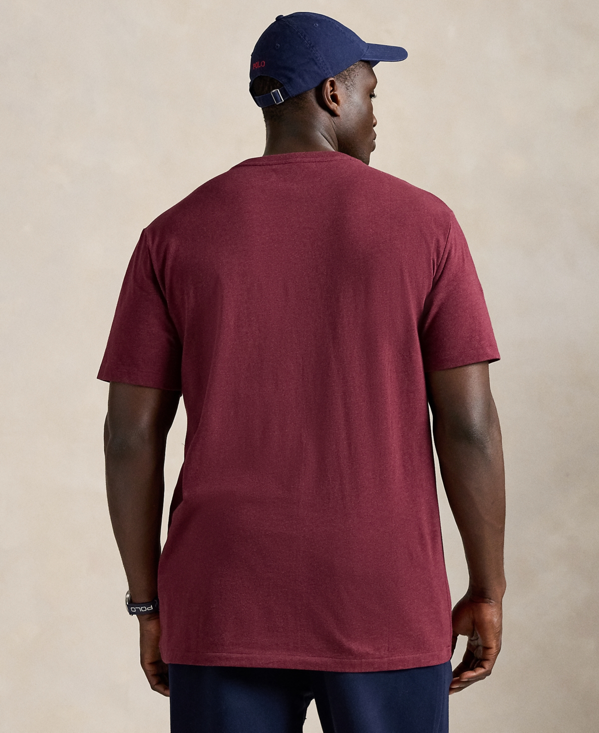 Polo Ralph Lauren Men's Big & Tall Classic Fit V-neck T-shirt In Burgundy