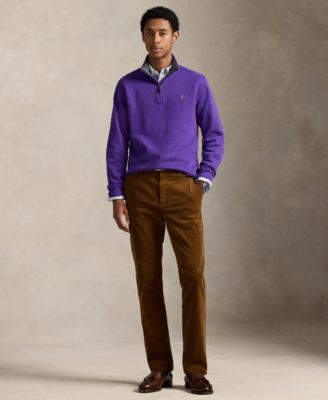 Men's Estate-Rib Cotton Quarter-Zip Pullover