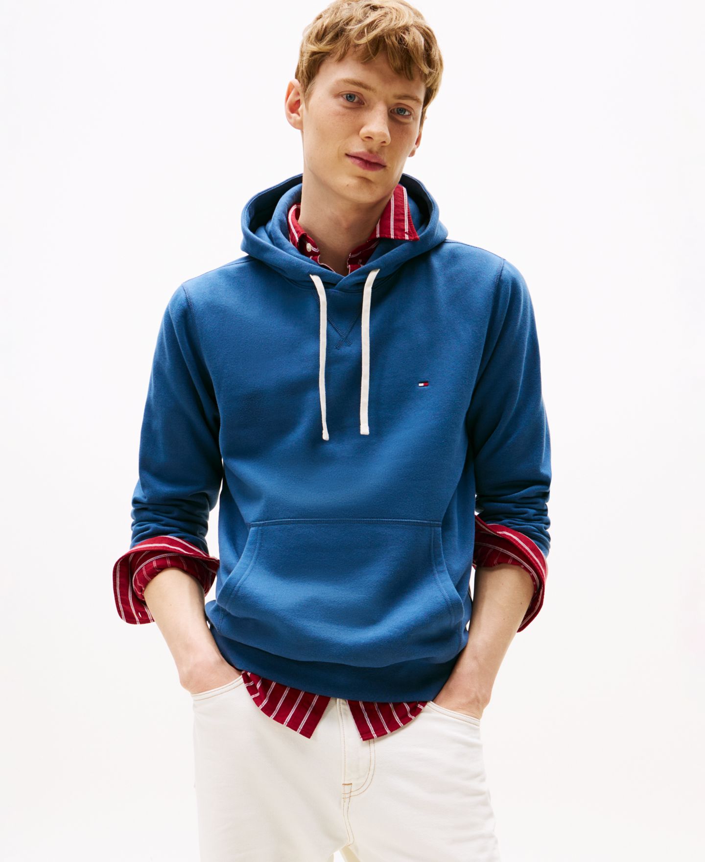 Мужское худи Tommy Hilfiger Essential Fleece, цвет: Морской — фото 1