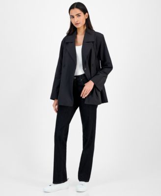 Petite Notch Collar Short Trench Jacket