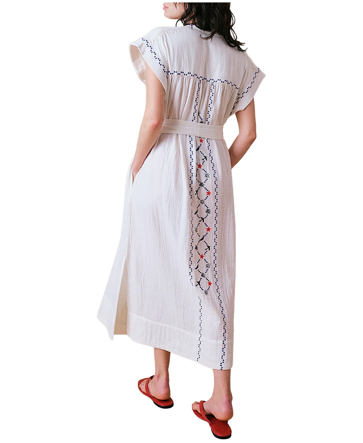 Women's Cap Sleeve Embroidered Dress