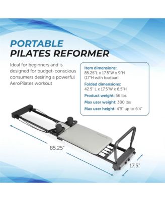 Stamina AeroPilates 287 Folding Pilates Workout Reformer Machine w/o Rebounder