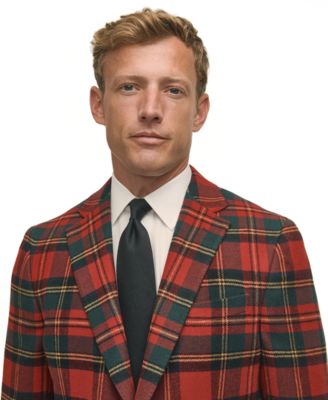 Brooks Brothers Men's Classic-Fit Wool-Blend Plaid Sport Coat