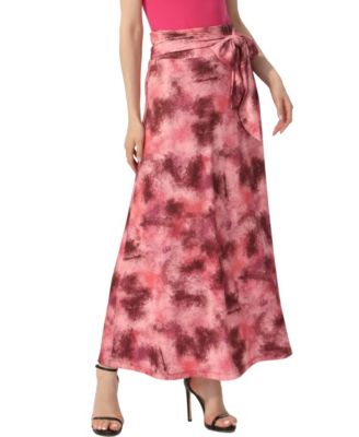 Women's Belted Pull On Maxi Skirt