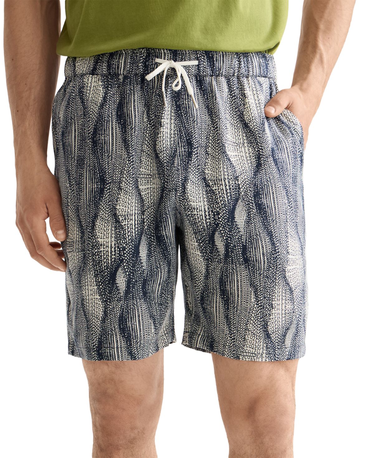 Мужские шорты-бермуды свободного кроя с мраморным принтом длиной 7,5 дюйма