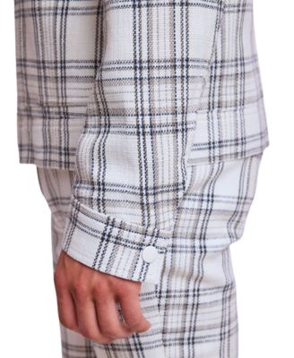 Men's Milo Slim Fit Long Sleeve Zip Front Plaid Bomber Jacket
