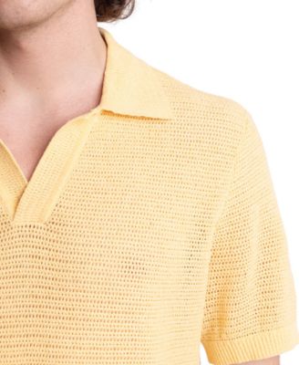 Men's Slim Fit Short Sleeve Open Collar Polo Shirt