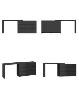 1Pc MDF 6-Drawer, Rotatable Desktop L-Shaped Chest of Drawers