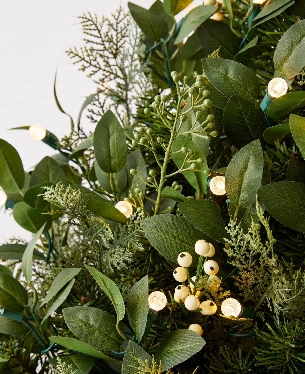 Balsam Hill 10 Ft Outdoor Berry Cypress Pre-lit Garland In Green