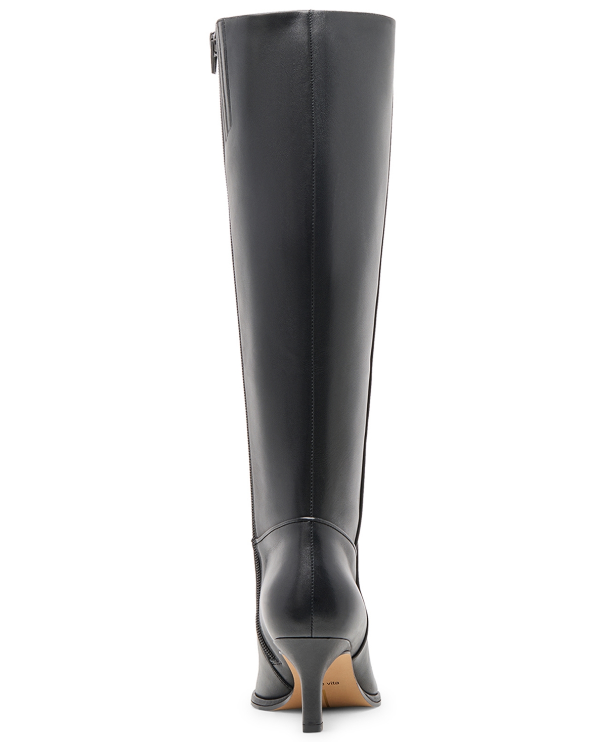 Dolce Vita Auggie Black Leather Pointed-toe Knee-high High Heel Boots In Black