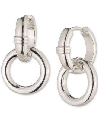 Circle Charm Hoop Earrings