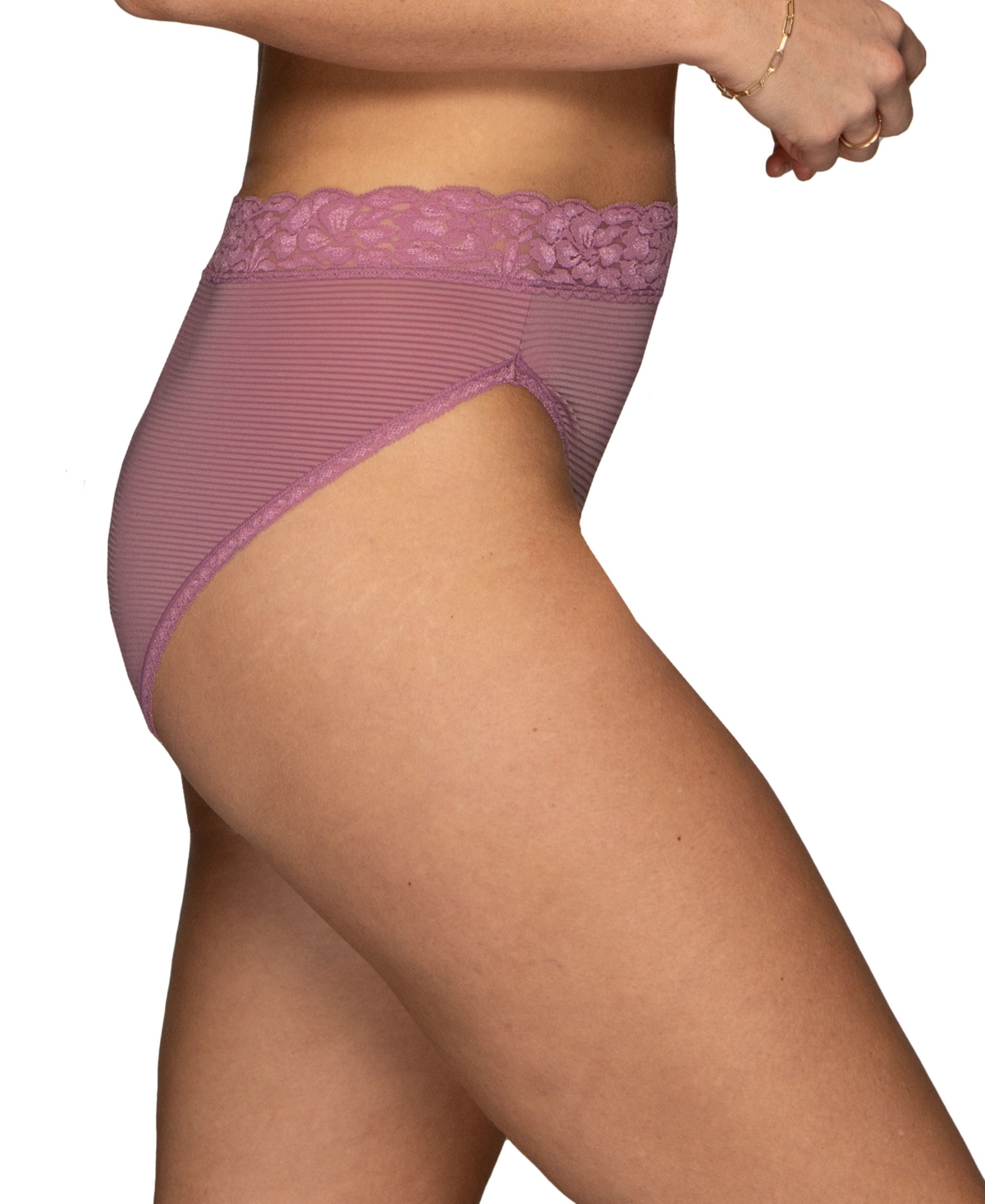 Vanity Fair Lingerie Vanity Fair Women's Flattering Lace Hi-cut Panty Underwear 13280, Extended Sizes Available In Purple