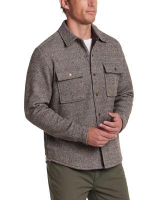 Men's Mixy Knit Long Sleeve Snap-Front Shirt Jacket
