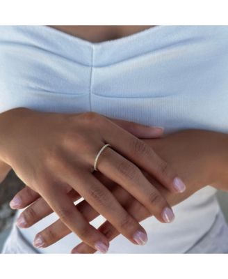 14k Gold Vermeil .925 Sterling Silver CZ Eternity Band Ring