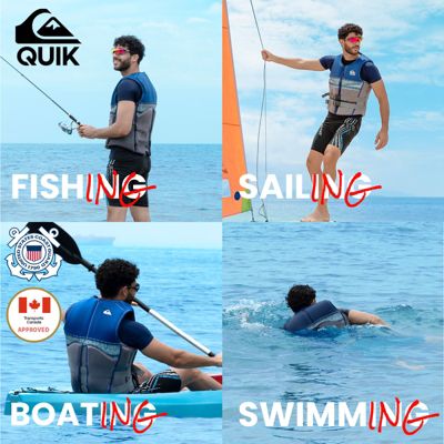 Quiksilver Men's Life Vest, USCG & Transport Canada Approved PFD Life Jacket