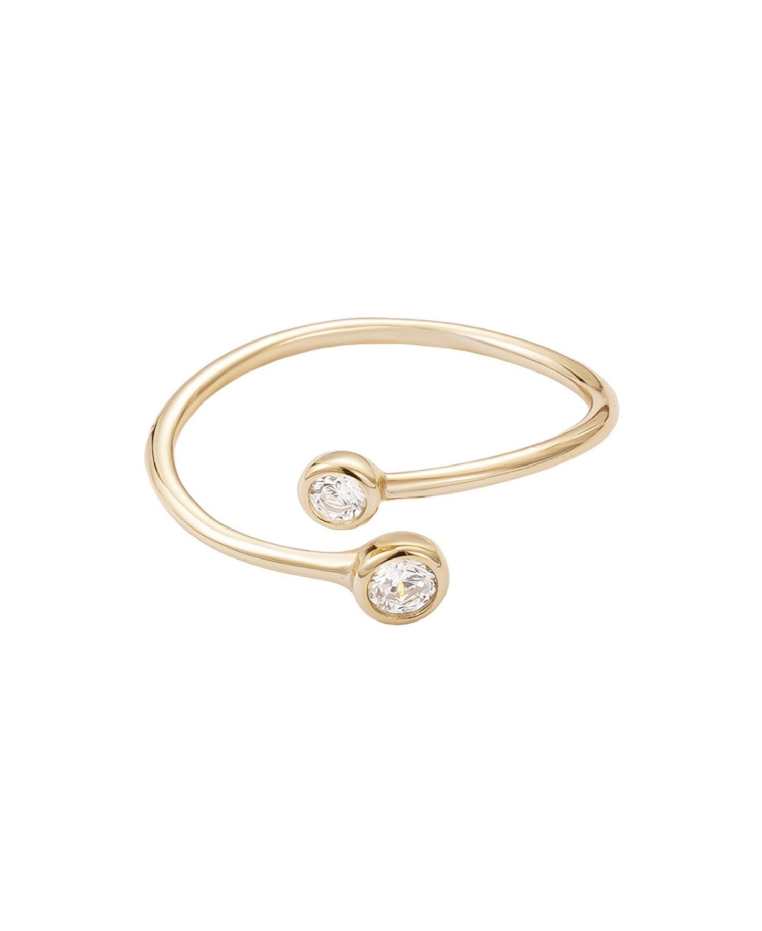 Vermeil .925 Sterling Crystal Overlapping Ring