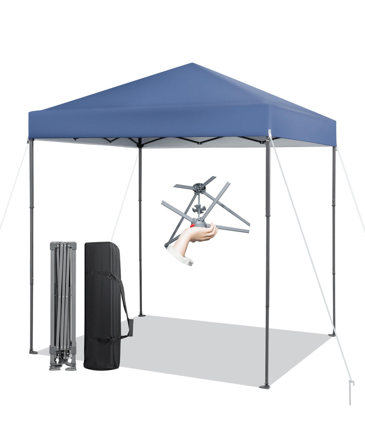 Patio 6.6 x 6.6ft Outdoor Pop-up Canopy Tent Upf 50+ Portable Sun Shelter - Grey