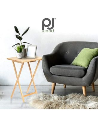 Folding TV Tray Tables with Compact Storage Rack 5 Piece Furniture Set