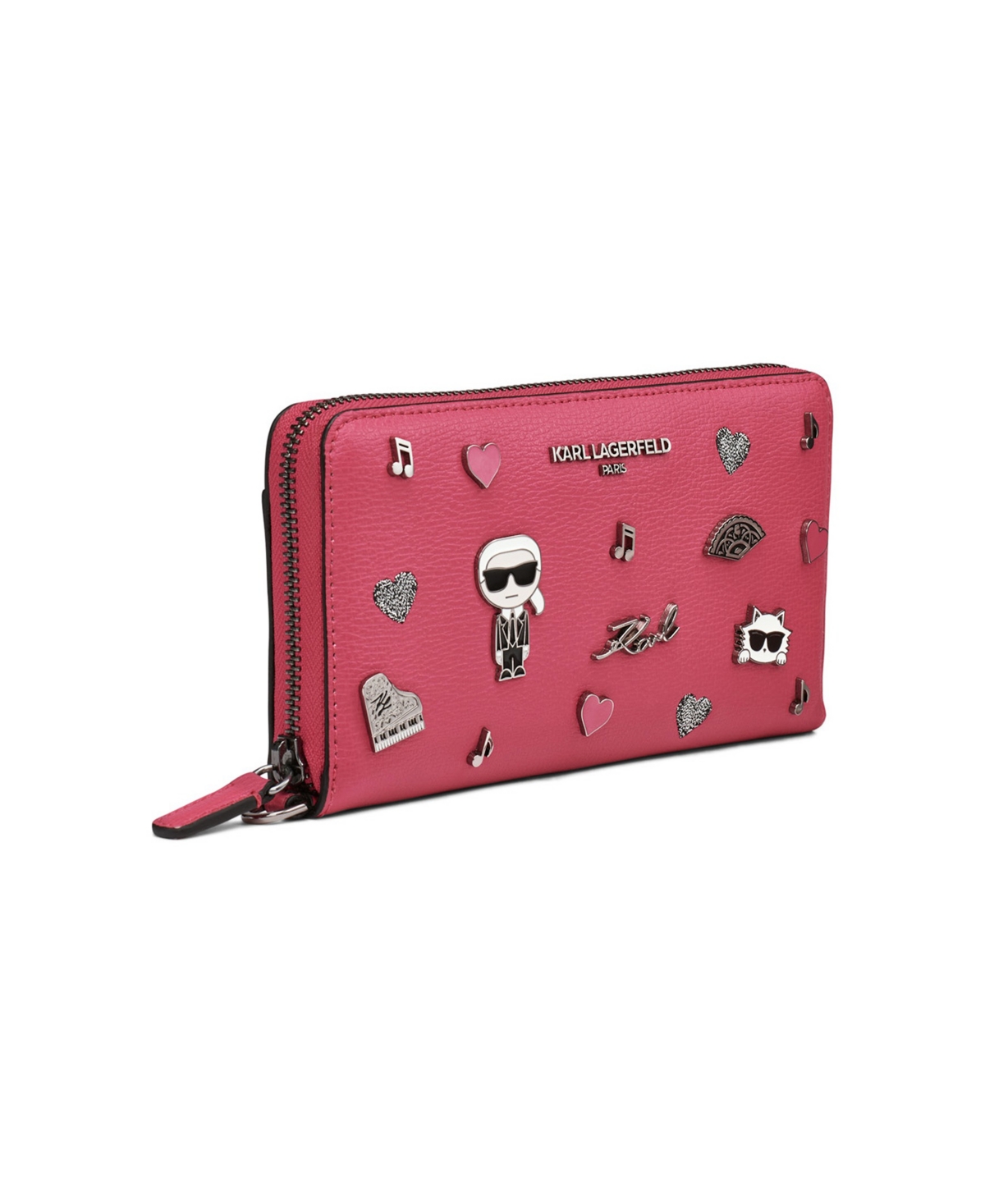 Karl Lagerfeld Maybelle Continental Zip Wallet In Pink