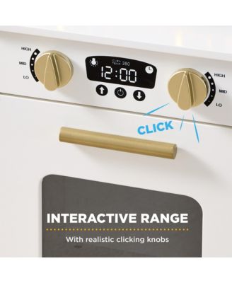 Pretend Play Cottage Kitchen Wooden Toy Set for Kids w/ 5 Accessories, Oven