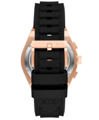 Men's Sync Quartz Chronograph Black Silicone Watch, 42mm