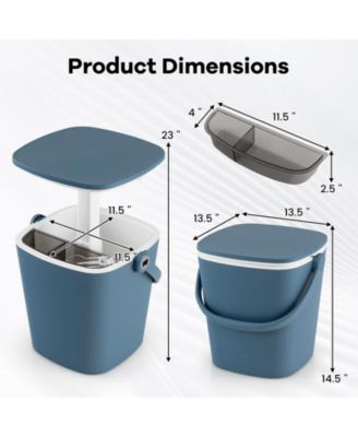 3-in-1 Portable Cooler Bar Table with Bottle Opener and Lift Top Lid for Camping Poolside