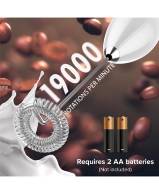 Milk Frother Battery Operated Foam Maker For Coffee With Stainless Steel Stand