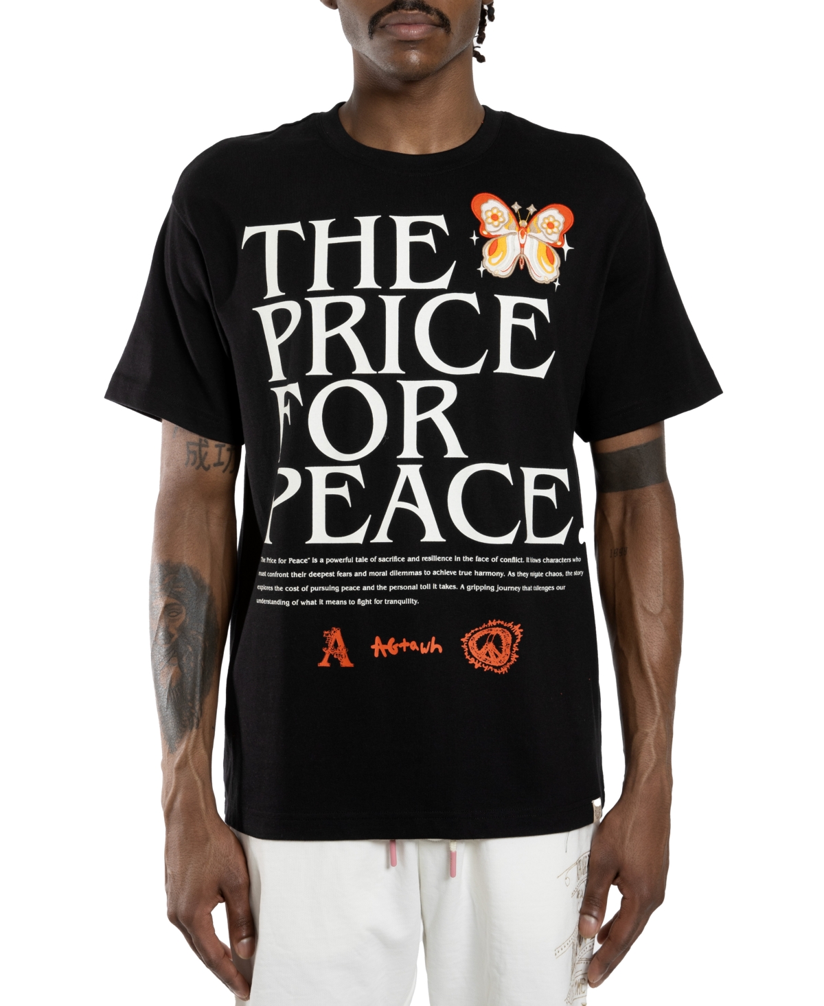 All Good Things Are Welcome Here Men's Price For Peace Graphic T-shirt In Black