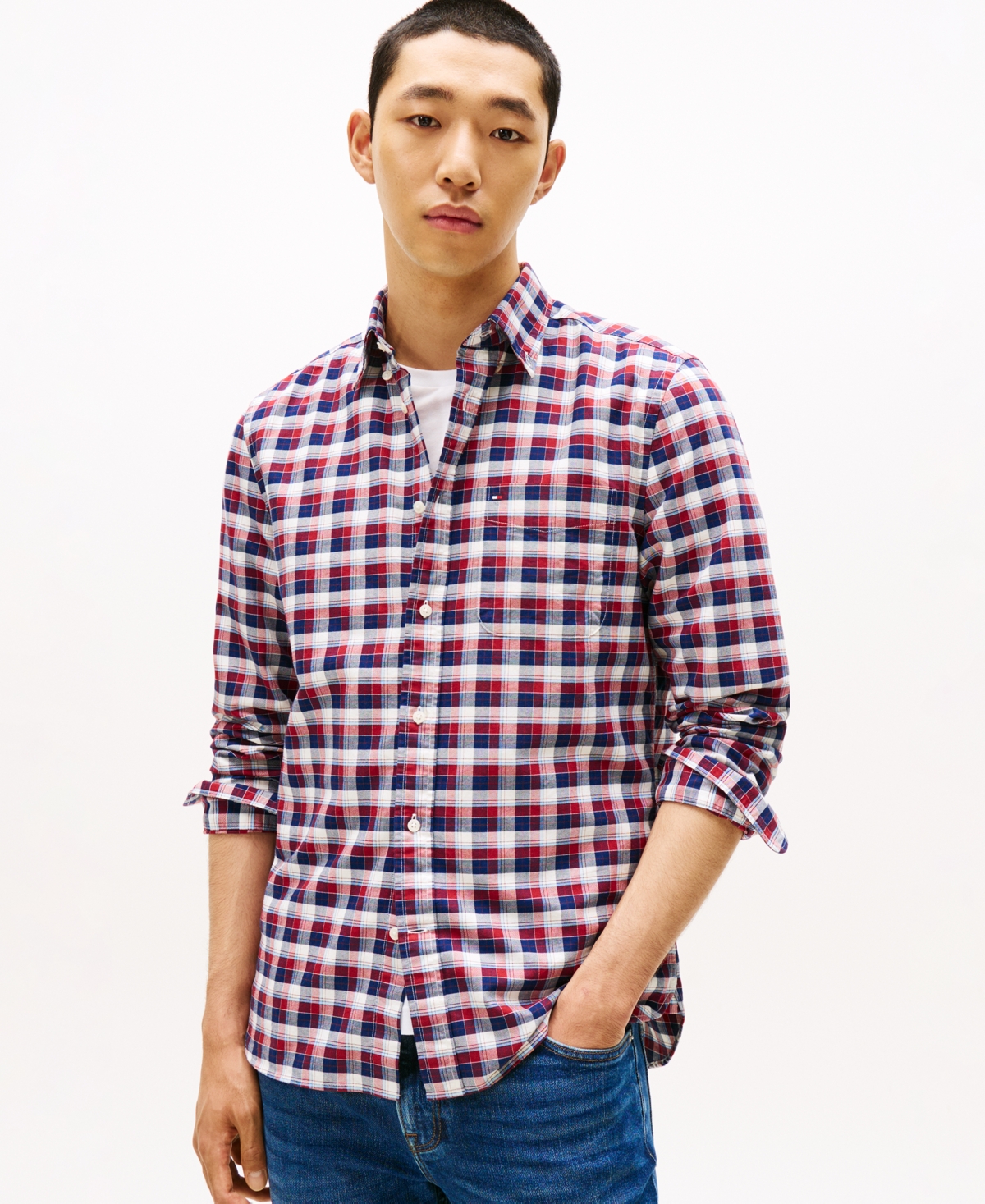 Tommy Hilfiger Men's Heritage Oxford Tartan Long Sleeve Shirt In Multi