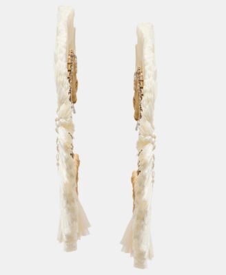 Gold-Tone Raffia Stone Hoop Earrings -Exclusive - On 34th | Alix Friedberg Capsule Collection 
