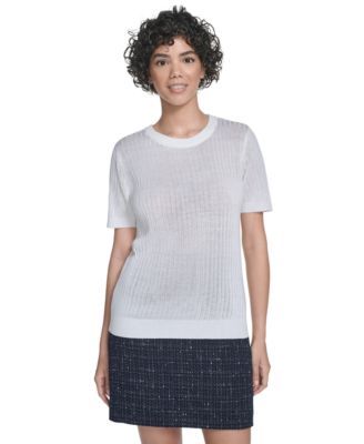 Women's Ribbed Short-Sleeve Sweater