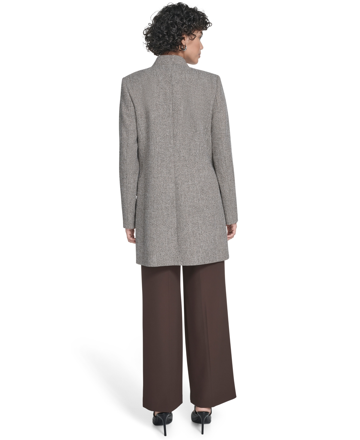 Calvin Klein Women's Long-sleeve Open-front Topper Jacket In Gray